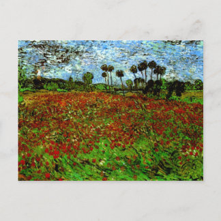 Feld mit Poppies (F636) Van Gogh Fine Art Postkarte