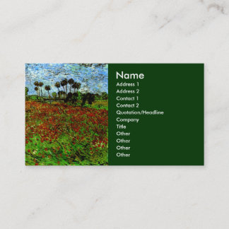 Feld mit Poppies (F636) Van Gogh Fine Art Visitenkarte