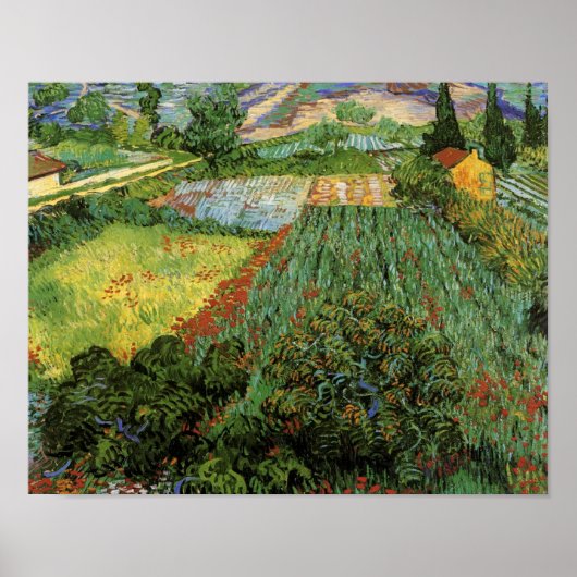 Feld mit Poppies Van Gogh Fine Art Poster (Vorne)