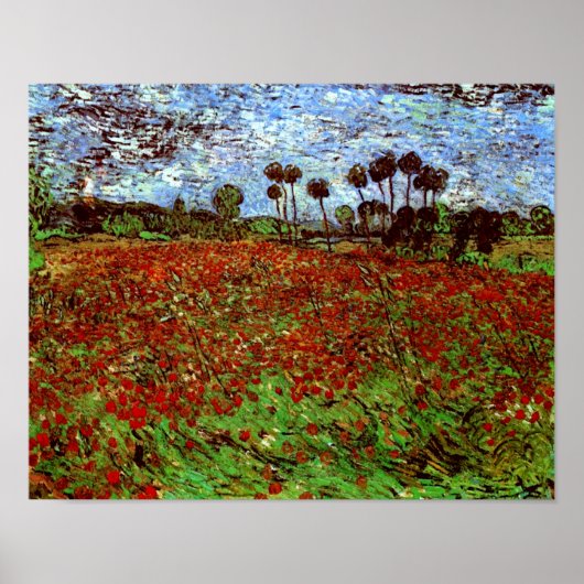 Feld mit Poppies Van Gogh Fine Art Poster (Vorne)
