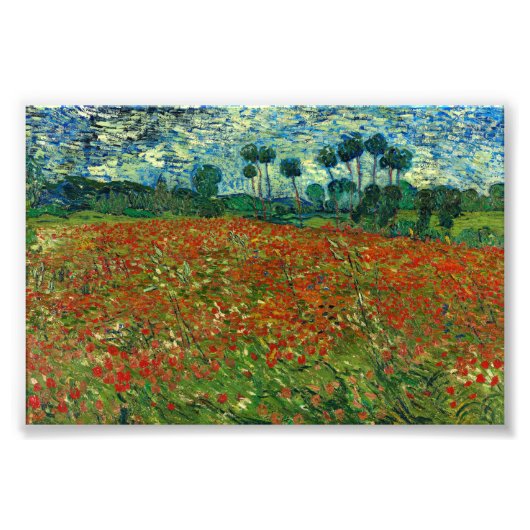Feld mit Poppies von Van Gogh Fine Art Fotodruck (Vorne)