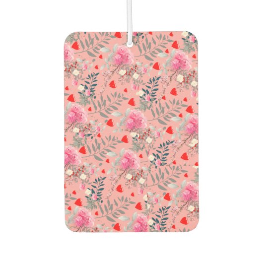 Feld mit rosa Blumen Autolufterfrischer (Vorderseite)