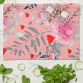 Feld mit rosa Blumen Geschirrtuch (Gefaltet)