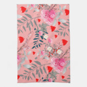 Feld mit rosa Blumen Geschirrtuch (Vertikal)