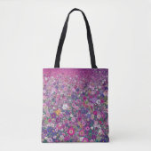 Feld mit rosa und violetten Wildblumen Tasche (Vorderseite)