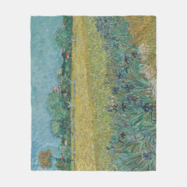 Feld mit Schwertlilien bei Arles Vincent Van Gogh Fleecedecke