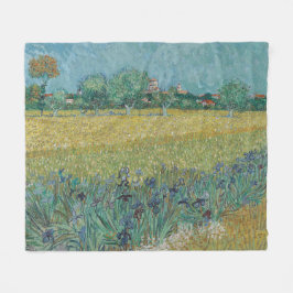 Feld mit Schwertlilien bei Arles Vincent Van Gogh Fleecedecke