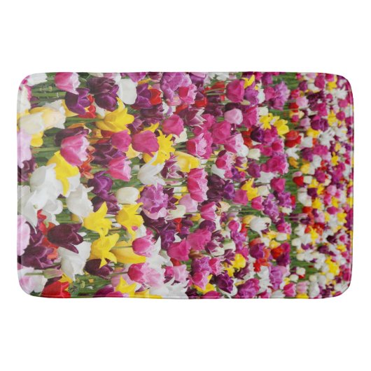 Feld mit Tulpen Badematte (Vorderseite)