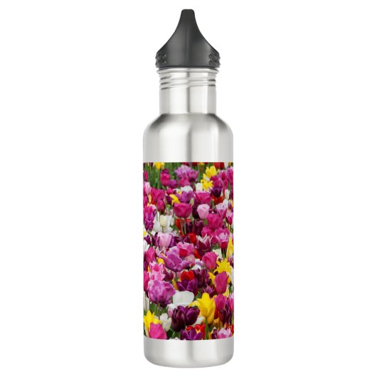 Feld mit Tulpen Edelstahlflasche (Links)
