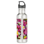 Feld mit Tulpen Edelstahlflasche (Rückseite)