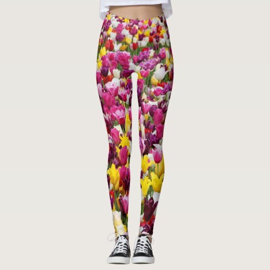 Feld mit Tulpen Leggings (Vorderseite)