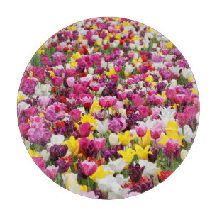 Feld mit Tulpen Schneidebrett