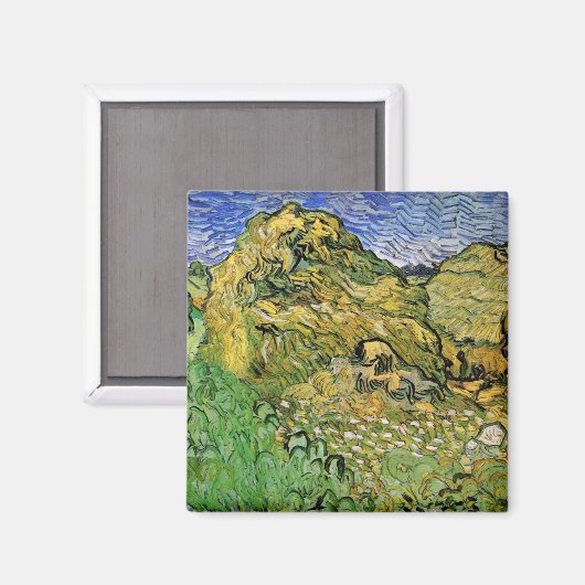 Feld mit Weißstapeln von Vincent van Gogh Magnet (Vorderseite/Rückseite)