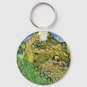 Feld mit Weizenscheunen von Vincent van Gogh Schlüsselanhänger