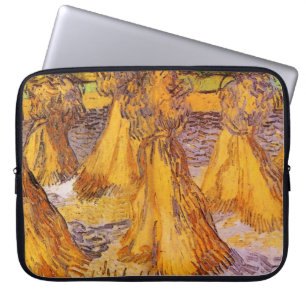 Feld mit Weizenstapeln, Vincent van Gogh. Laptopschutzhülle