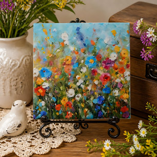 Feld mit Wildblumen Fliese