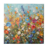 Feld mit Wildblumen Fliese (Vorderseite)
