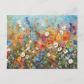 Feld mit Wildblumen Postkarte (Vorderseite)