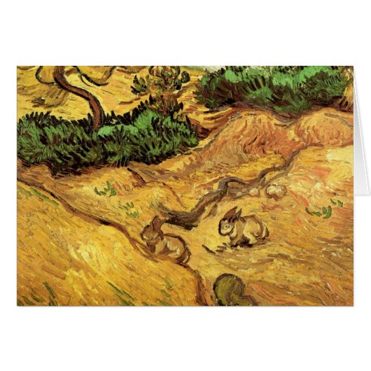 Feld mit zwei Kaninchen von Vincent van Gogh (Vorderseite (Horizontal))