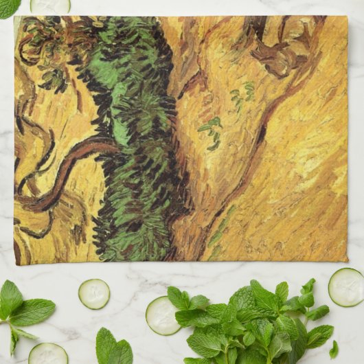 Feld mit zwei Kaninchen von Vincent van Gogh Geschirrtuch (Gefaltet)