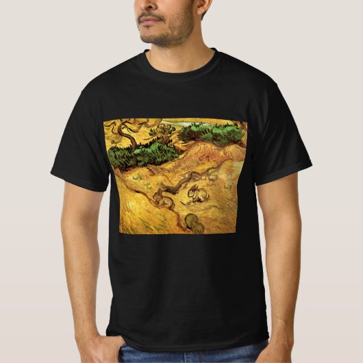 Feld mit zwei Kaninchen von Vincent van Gogh T-Shirt (Vorderseite)