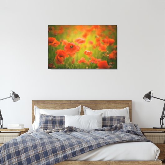 Feld Poppies Leinwanddruck (Insitu (Schlafzimmer))