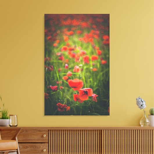 Feld Poppies Leinwanddruck (Insitu (Wohnzimmer))