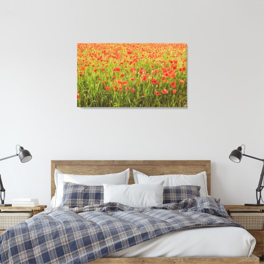 Feld Poppies Leinwanddruck (Insitu (Schlafzimmer))
