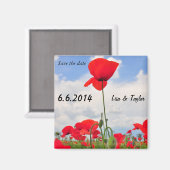 Feld Poppies Magnet (Vorderseite/Rückseite)