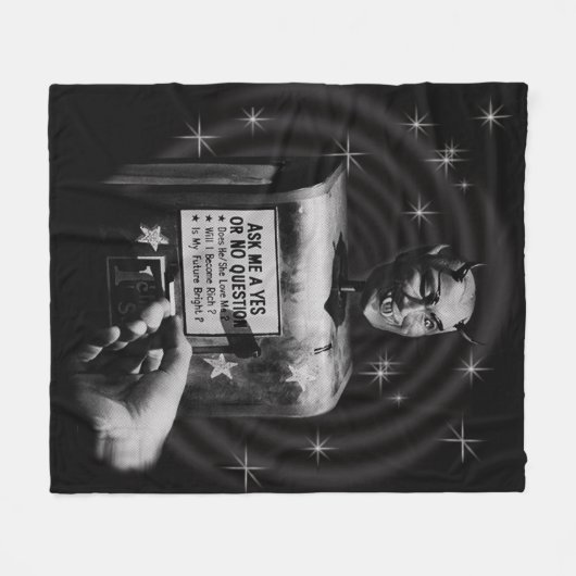 Feld "Retro Devil Question" (Vintag) Fleecedecke (Vorderseite (Horizontal))