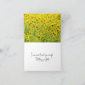 Feld Sonnenblumen Dankeschön Karte (Innenseite)