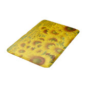 Feld Sonnenblumen Design Badematte (Schrägansicht)