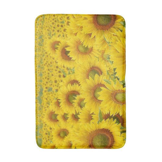 Feld Sonnenblumen Design Badematte (Vorderseite Vertikal)