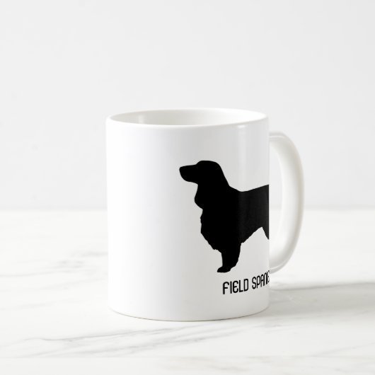 Feld Spaniel Hunde Rasse Silhouetten Custom Kaffeetasse (VorderseiteRechts)