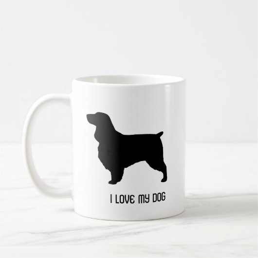 Feld Spaniel Hunde Rasse Silhouetten Custom Kaffeetasse (Links)