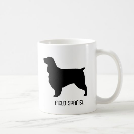 Feld Spaniel Hunde Rasse Silhouetten Custom Kaffeetasse (Rechts)