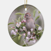 Feld-Spatz Keramik Ornament (Links)