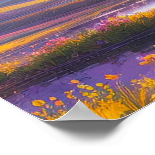 Feld Sunset Blume Poster (Ecke)