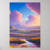 Feld Sunset Blume Poster (Vorne)