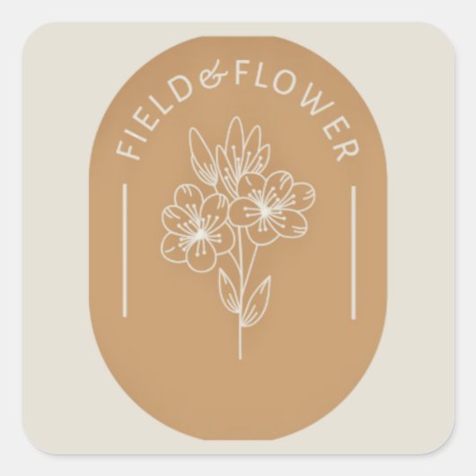 Feld- und Blume-Aufkleber Quadratischer Aufkleber (Vorderseite)