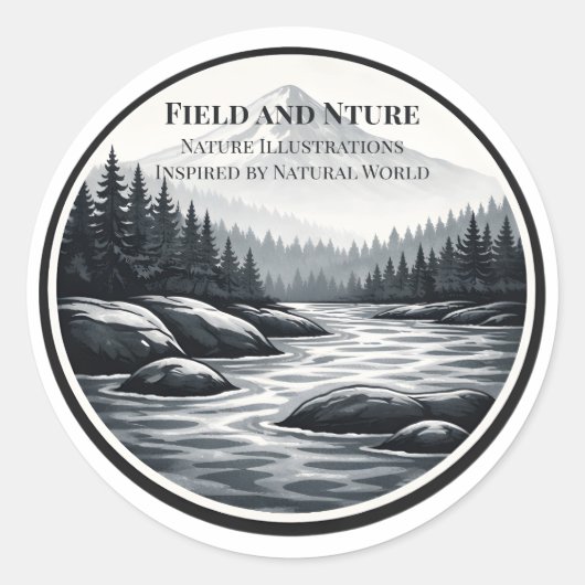 Feld und Natur Logo Rund Sticker (Vorderseite)