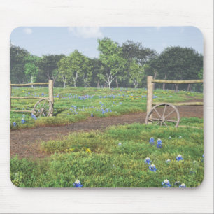 Feld von Bluebonnets Mousepad