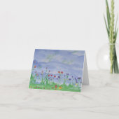 FELD VON BLUMEN notecard Karte (Vorderseite)