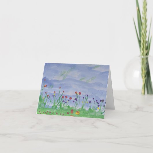 FELD VON BLUMEN notecard Karte (Vorderseite)