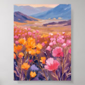 Feld Wildblume | Blumenlandschaft Malerei Poster (Vorne)