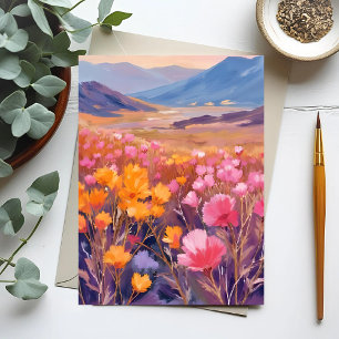 Feld Wildblume Blumenlandschaft Malerei Postkarte