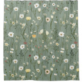 Feld Wildblume Duschvorhang (Vorderseite)