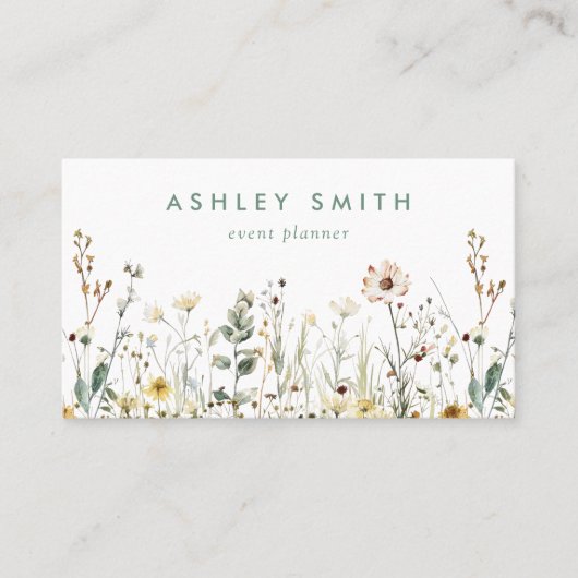 Feld Wildblume Visitenkarte (Vorderseite)