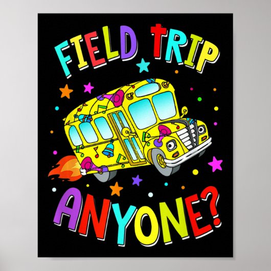 Feldausflug Lehrer Schulbus zurück Poster (Vorne)