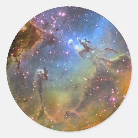 Feldbild des Adlernebels Runder Aufkleber (Vorderseite)